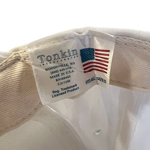Vintage Kenworth T2000 Trucker Hat Tonkin Made In USA White Red Adjustable Strap - Picture 5 of 5